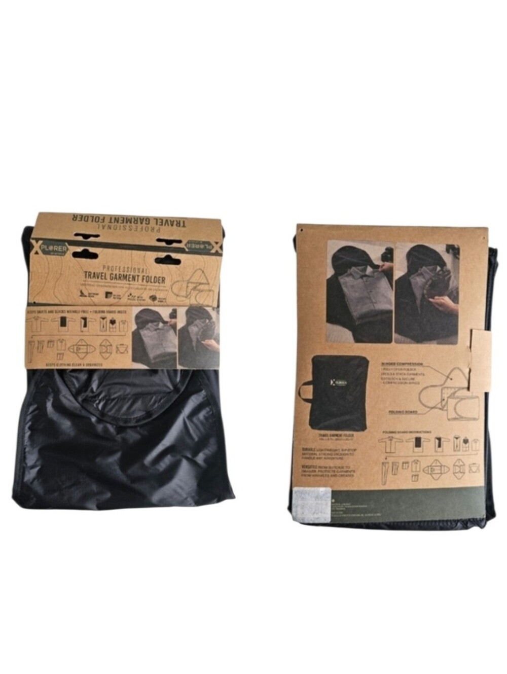 XPLORER Travel Garment Folder Black Medium